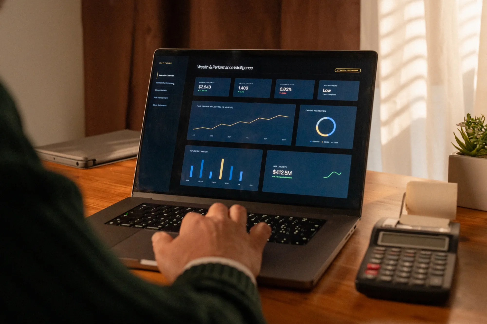 Dashboard auf einem Laptop